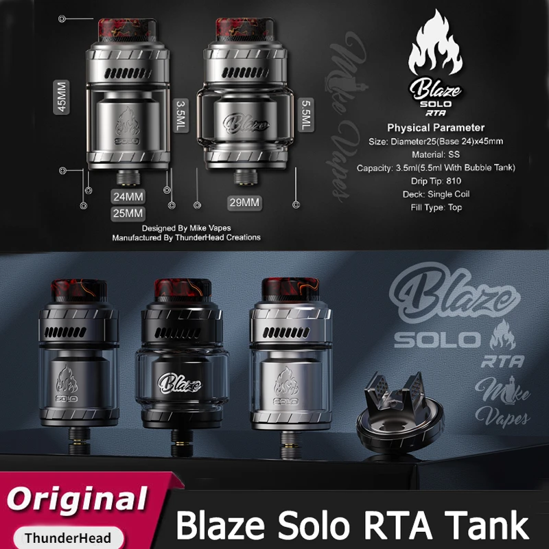 الأصلي الرعد إبداعات الحريق سولو هيئة الطرق والمواصلات خزان 25 مللي متر واط بناء سطح السفينة 3.5 مللي 5.5 مللي فارغة سعة السجائر الإلكترونية البخاخة