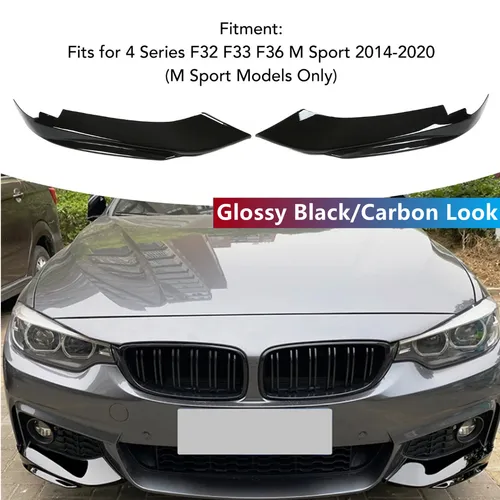 Par de embellecedores divisores de parachoques delantero para BMW F32 F33 F36 4 Series 2014-2020 m-sport m-tech cubierta de lámpara de luz antiniebla Canards