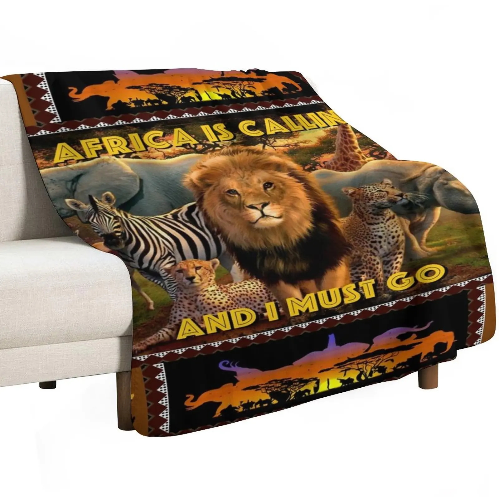 African is Calling And I Must Go Throw Blanket Thins Blankets For Bed bed plaid Bed covers linens Flannels Blankets