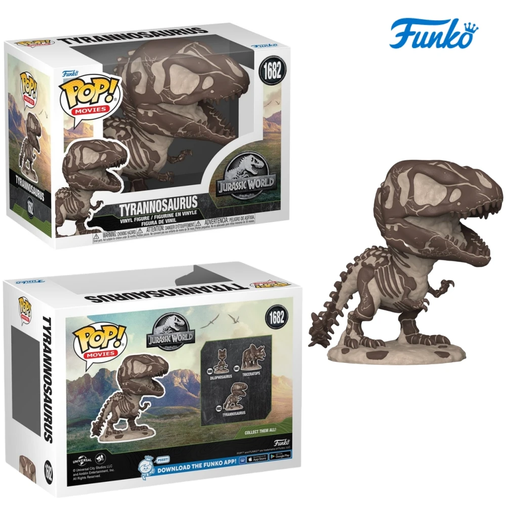 Funko Pop Figure Jurassic World Tyrannosaurus Rex Fossil #1682 3.9 Inches VINYL Model Toy Collectible Limited Edition Figures