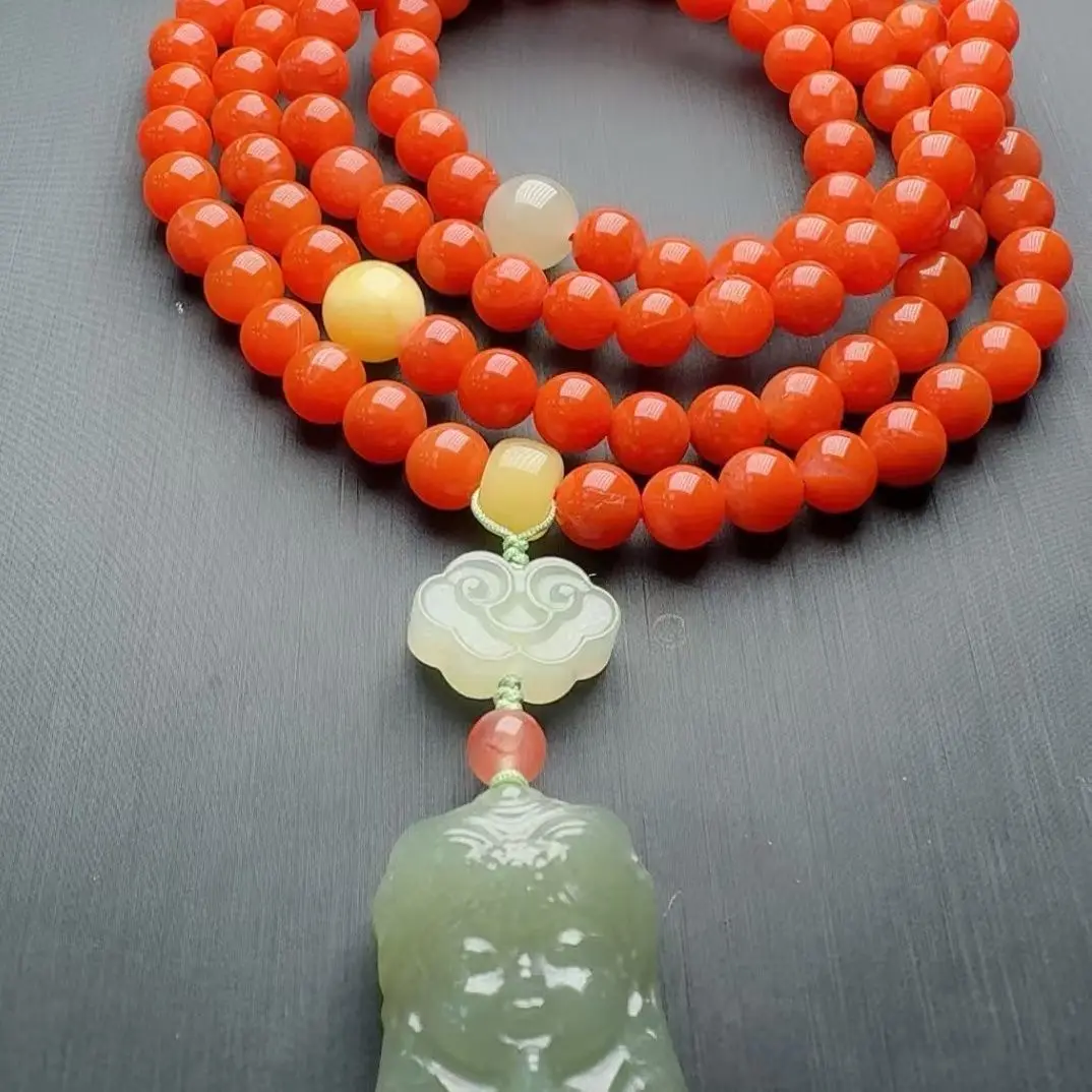 Direct supply from the source! Full color Nanhong 6mm Buddha bead chain, Zakiram pendant + beeswax, fidelity with certificate
