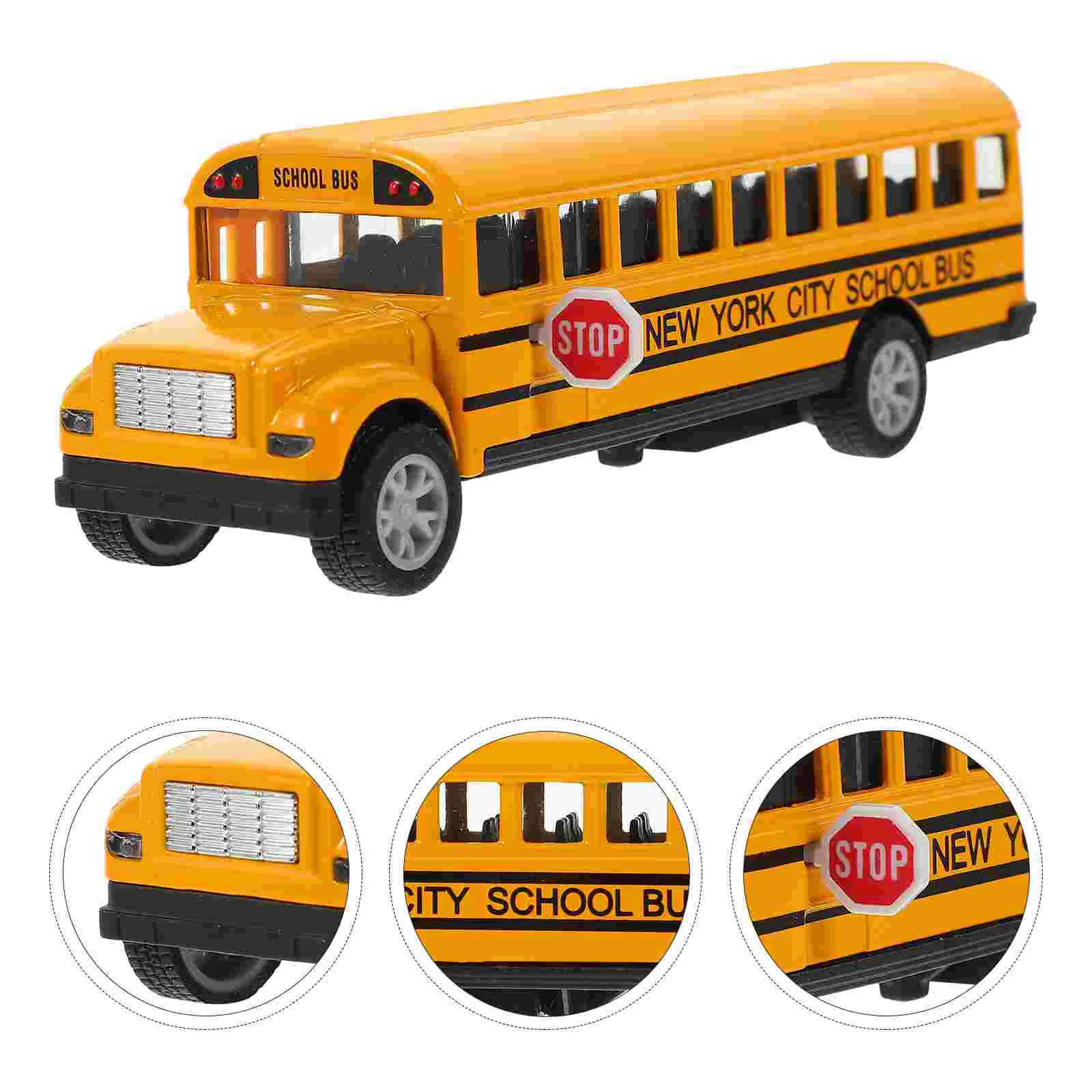 

School Bus Model for Toddlers Toy Kid Car with Pull-Back Action Die Cast Toys Friction Powered Music