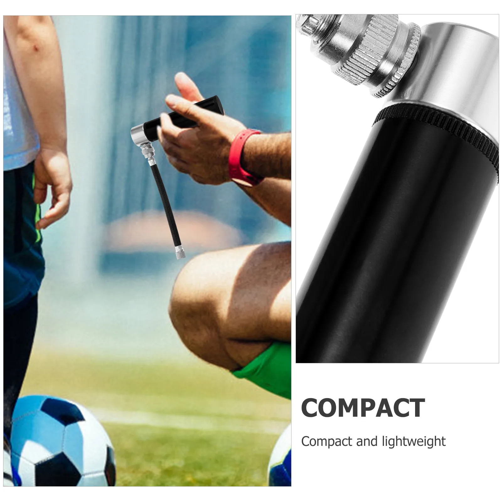 

Portable Black Air Pump 8inch for Basketball Football Volleyball with Hose Needle Durable Material Efficient Inflation Compact