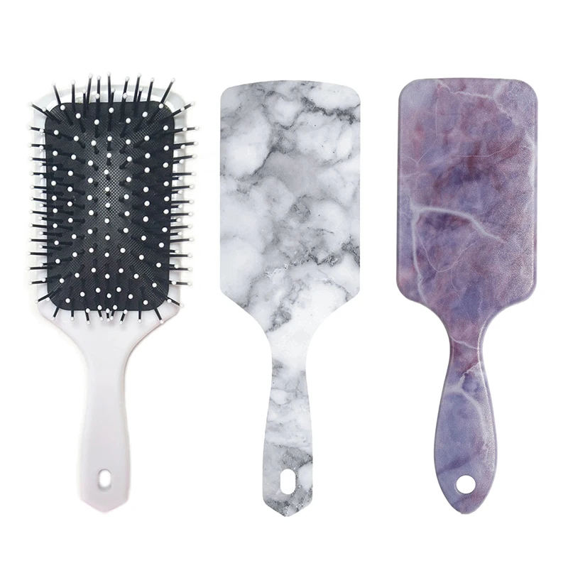 Anti-Static Hair Comb Detangling Tangled Hair Brush Marbled Handle Hair Scalp Massage Comb Salon Hairdressing Styling Tool