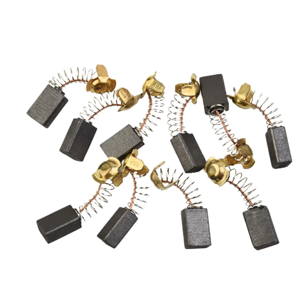 Motor Carbon Brushes 10pcs Power Tool Replacement Parts Eliminates Motor Intermittence Wire Leads and Ring Connection