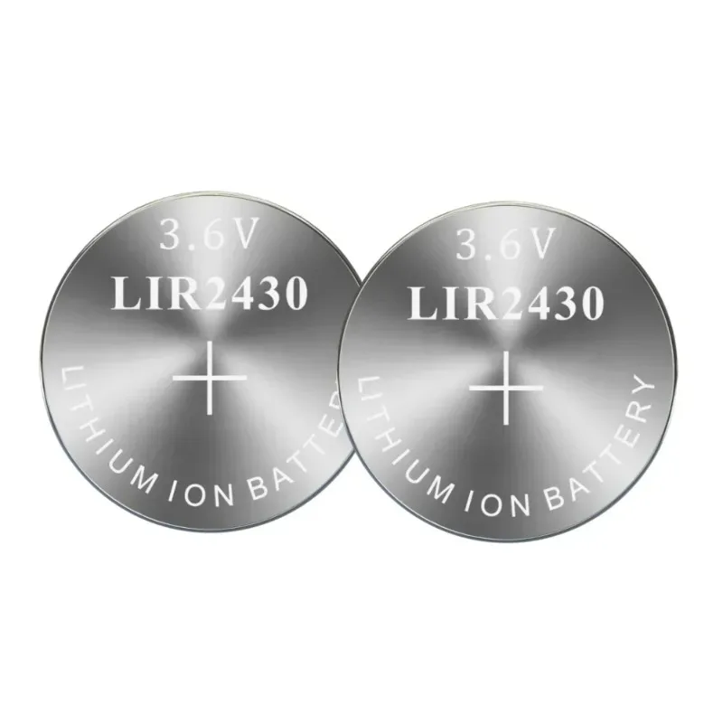 3.6V LIR2430 Rechargeable Li Ion Coin Button Cell 60mAh Lithium Battery CR2430 PD2430 DL2430 BR2430 For Small Electronic Devices