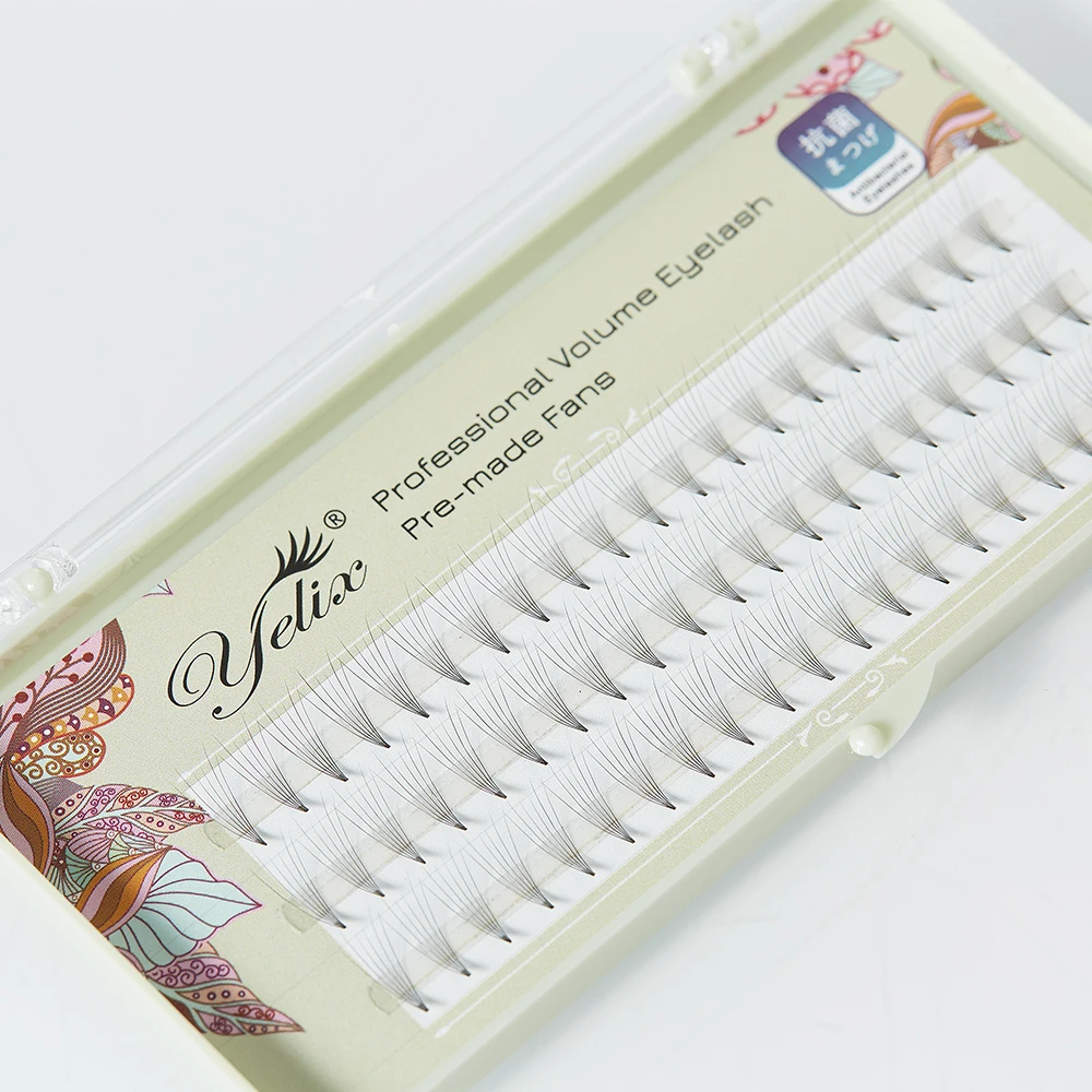 Yelix ventiladores de volumen prefabricados extensiones de pestañas rusas de tallo corto ventiladores anchos 2D 3D 4D 5D 6D 10D pestañas naturales al por mayor