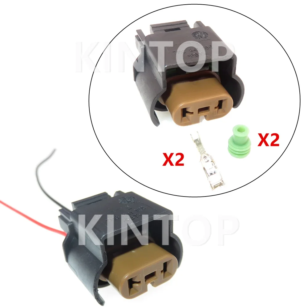 

1 Set 2 Pins Auto Wiring Terminal Socket AC Assembly 15336117 7H0941165 Car Sealed Adapter Automobile Fog Light Wire Connector