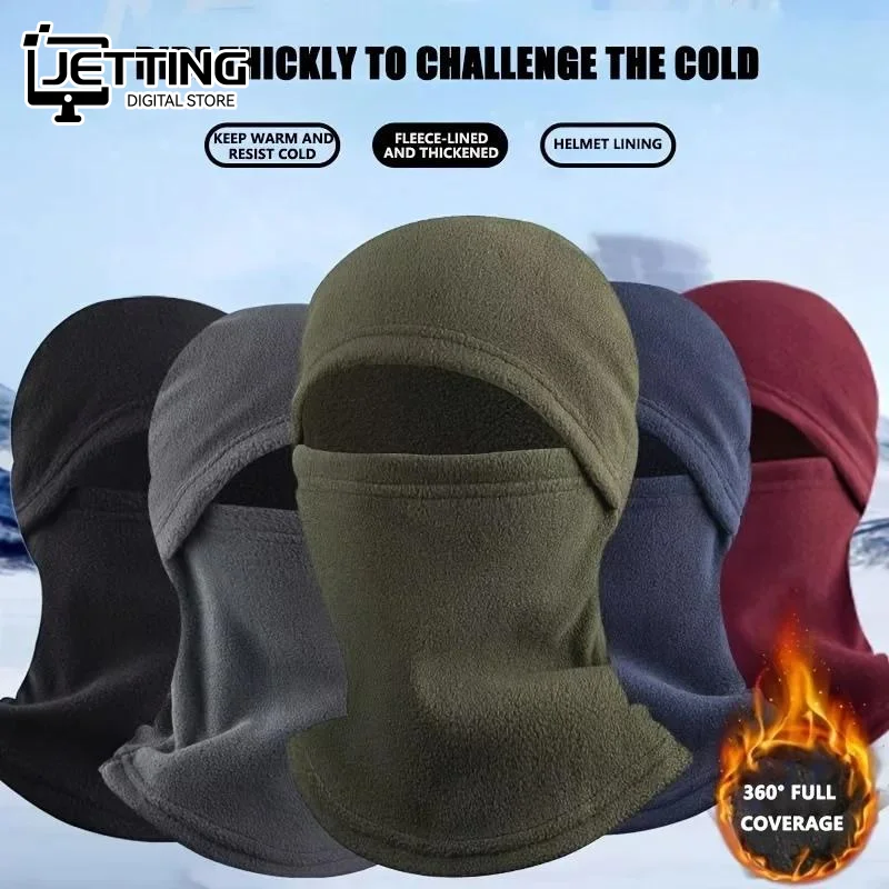 Winter-Warme Outdoor-Gesichtsmaske, Vollgesichts-Balaclava aus Fleece für Motorrad, Angeln, Skifahren, Winddichte Gesichtsmaske mit Mütze
