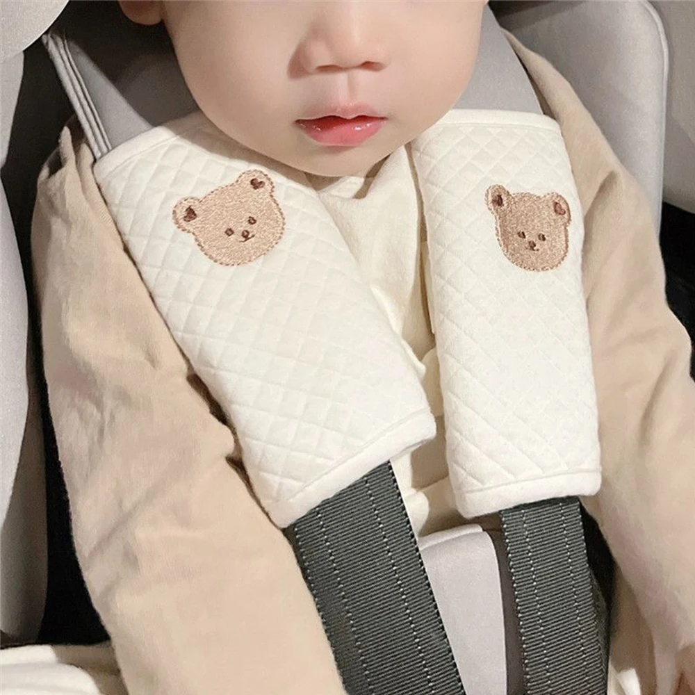 Baby Safety Seat Belt Protecter Cover Stroller Accessories Cushion Shoulder Strap Infant Stroller Protective Saliva Towel
