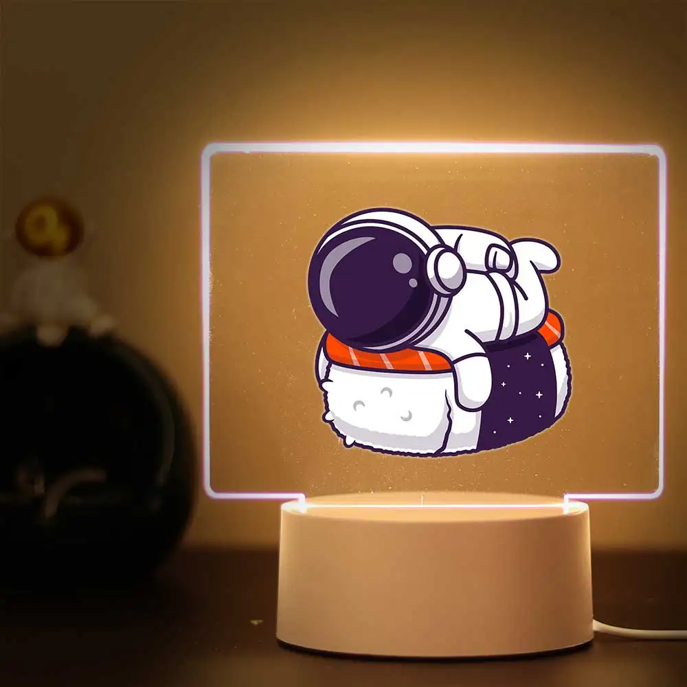 1 pc Funny Creative cartoon astronaut Acrylic Led Night Light Birthday Party Decor