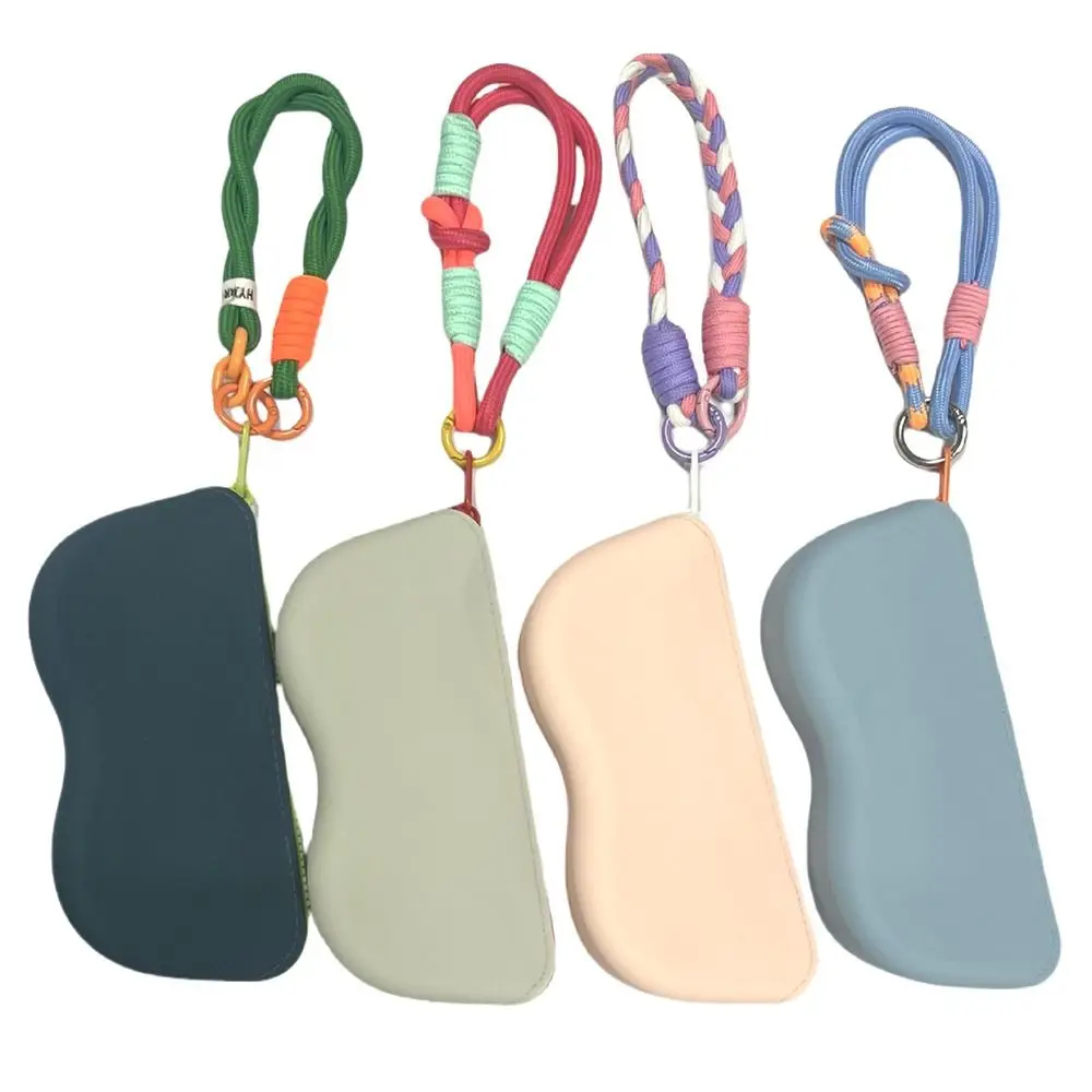 Waterproof Silicone Glasses Bag Candy Color Dustproof Portable Eyeglass Bag with Lanyard Korean Style