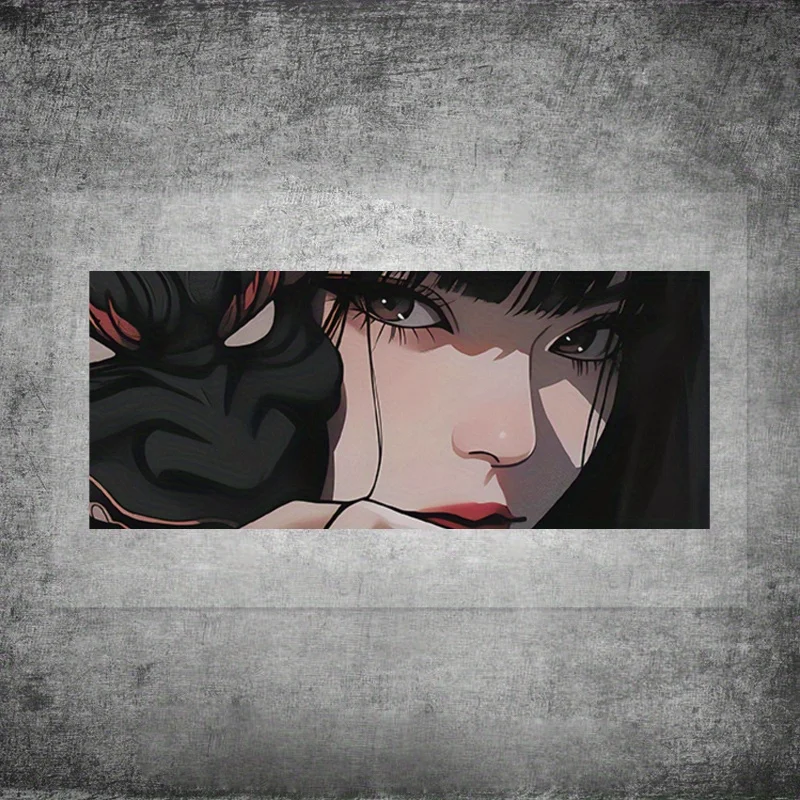

1PC JDM Japanese Oni Mask Girl Waterproof Vinyl Sticker, Multi-style Anime Decal for Car Decor