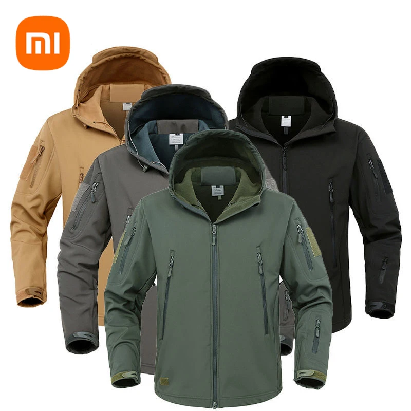 

Xiaomi Men US Military Winter Thermal Fleece Tactical Jacket Outdoors Sports Hooded Coat Military Softshell Outwear Windbreaker