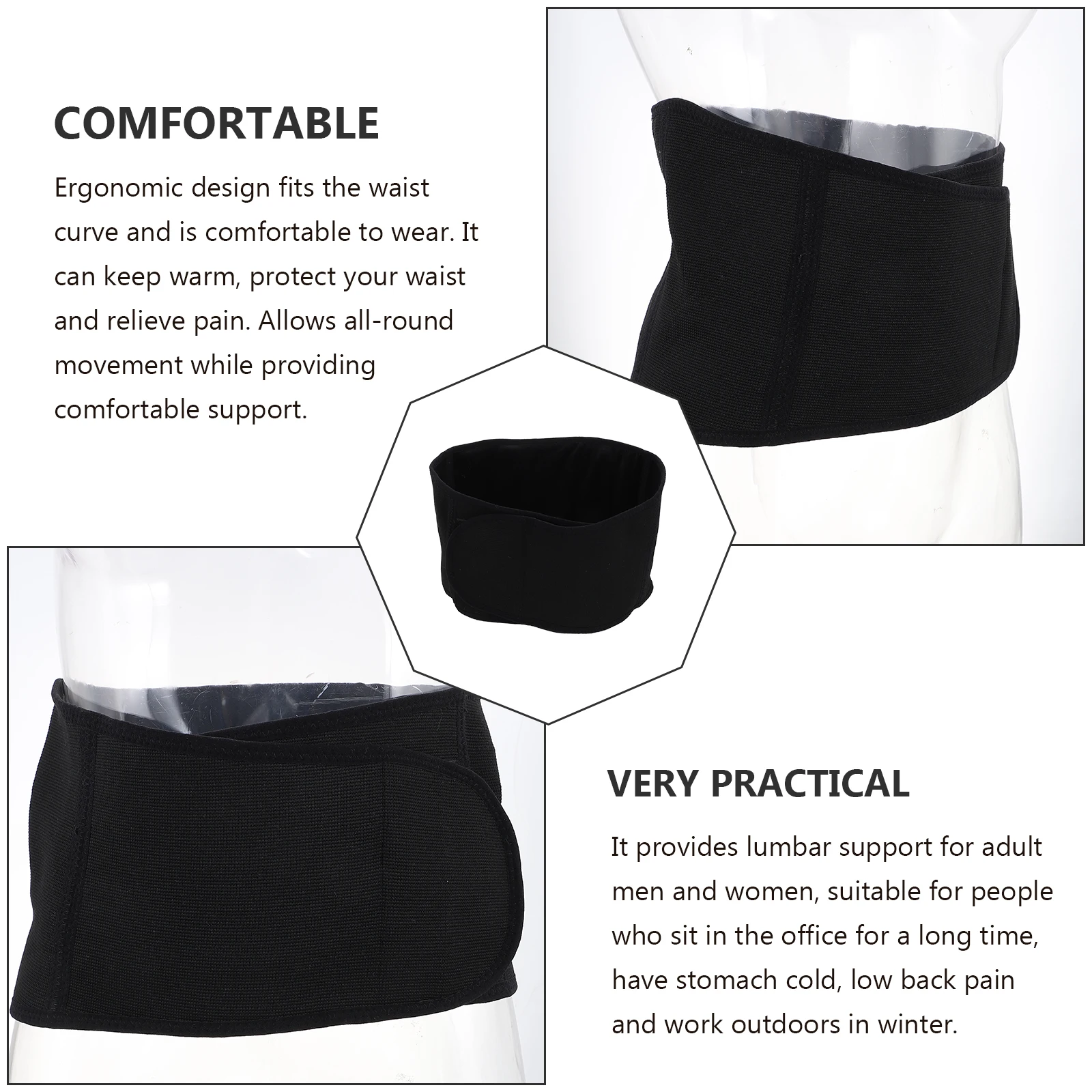 

Winter Waist Protective Belt Adjustable Corset Waist Strap Thickened Stomach Wrap Skin-Friendly Breathable Thermal Support