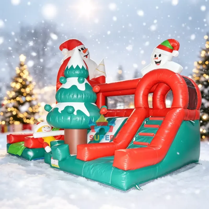 Commercial Christmas Inflatable Slide Snowman Decoration Inflatables Shopping Mall Christmas Decorative Slide for Rental