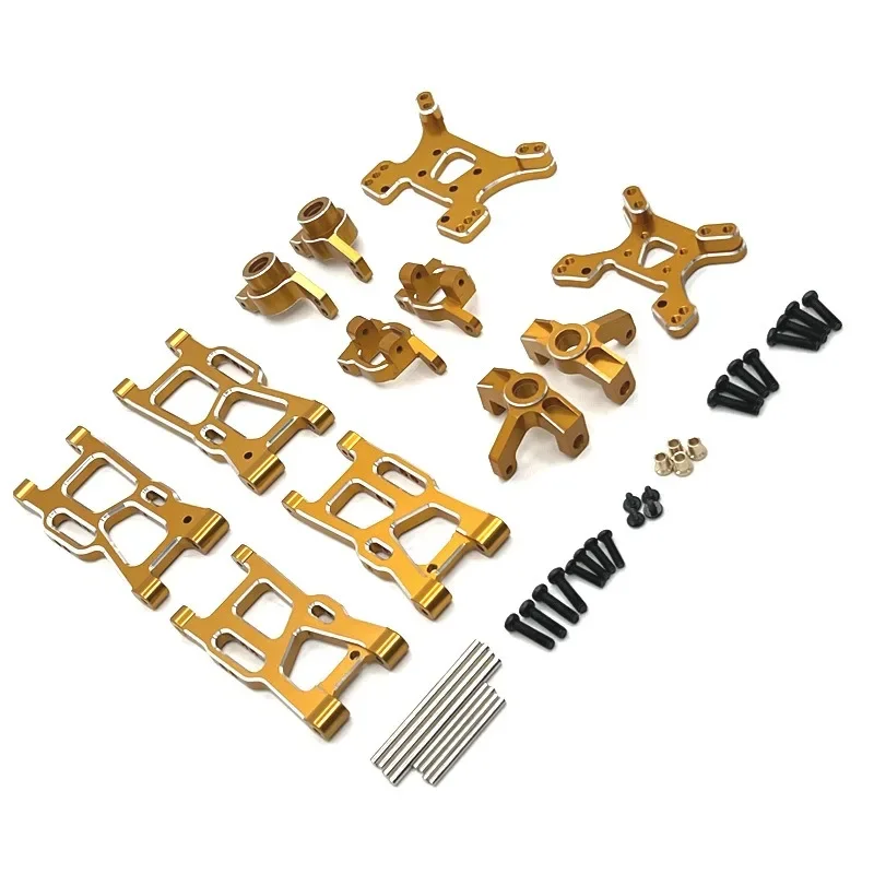 Metal Suspension Arms Steering Cup Hub Carriers Shock Tower Set Upgrade Parts FOR Wltoys 144001 144010 124007 124008 124017