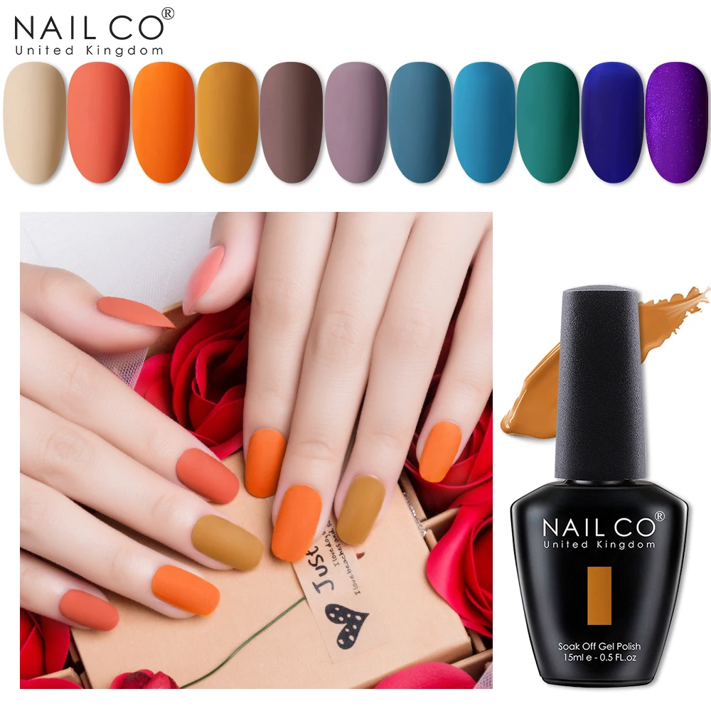 NAILCO-esmalte de uñas en Gel, 15ml, todo para manicura, barnices semipermanentes, Gel para remojar, Base UV LED, Gel de capa mate súper superior