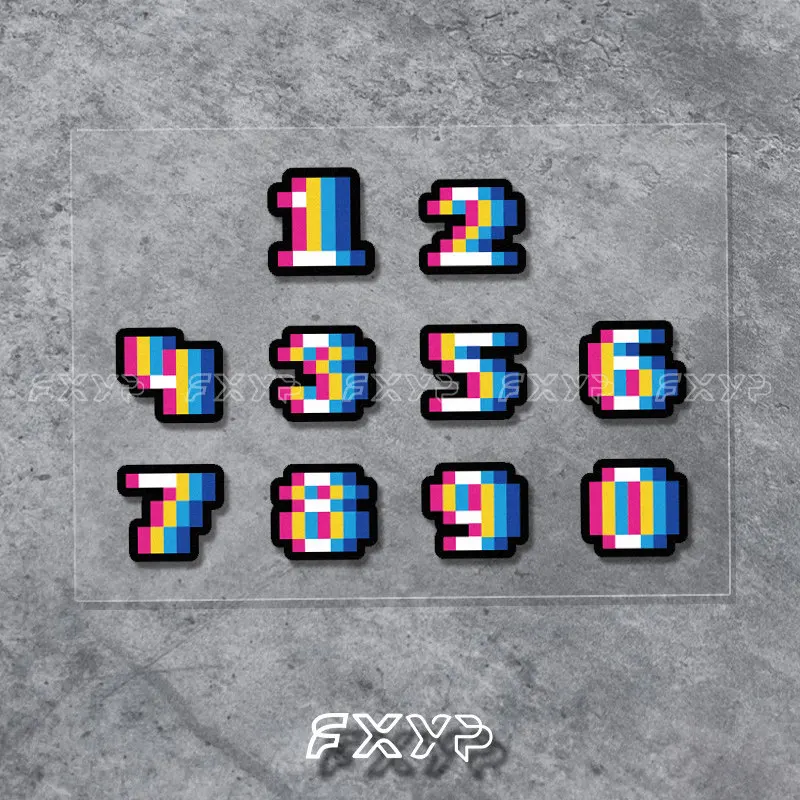 1 Set Reflective Number Sticker, Waterproof Decal for Car Motorcycle Helmet Electric Bike