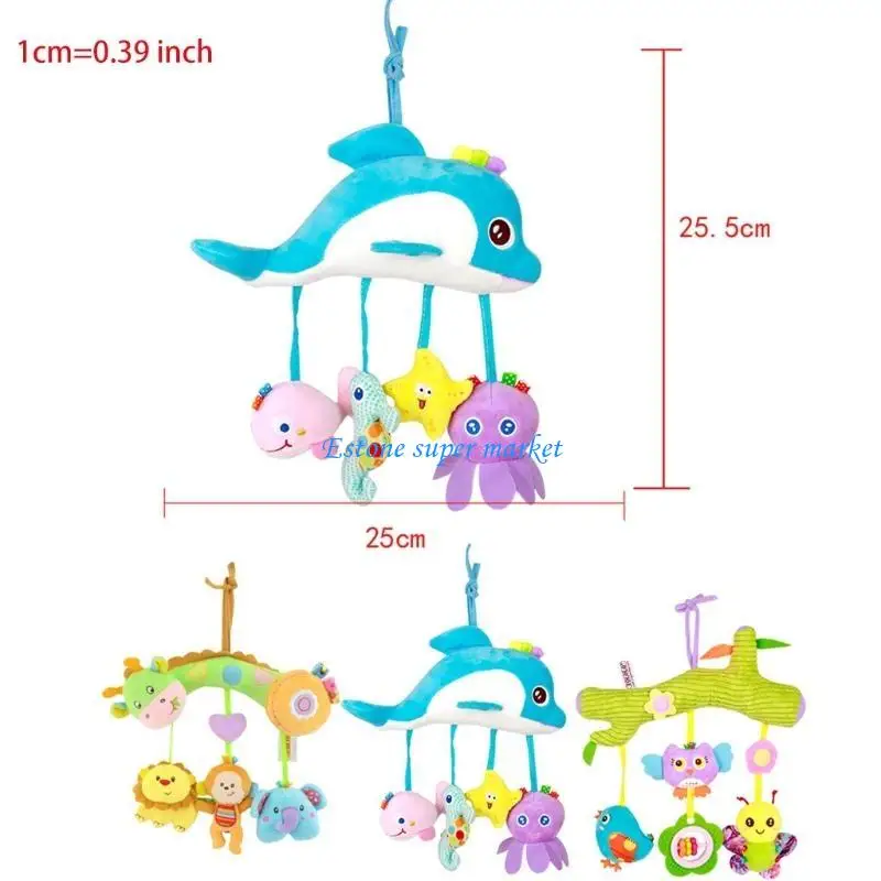 090b pelúcia pendurado chocalhos brinquedo desenhos animados forma animal brinquedos coloridos interativos pai-filho para