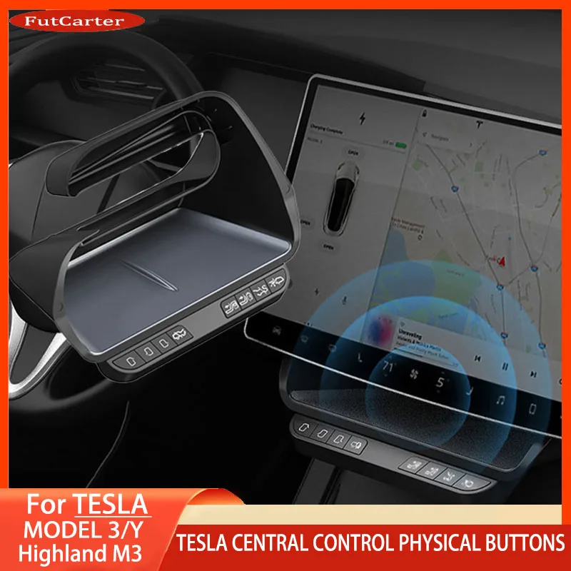 For Tesla Model Y/3 Model 3 Highland 2024 Wireless Smart Button Center Screen Storage Box Car Door Seat Adjustment Control Keys