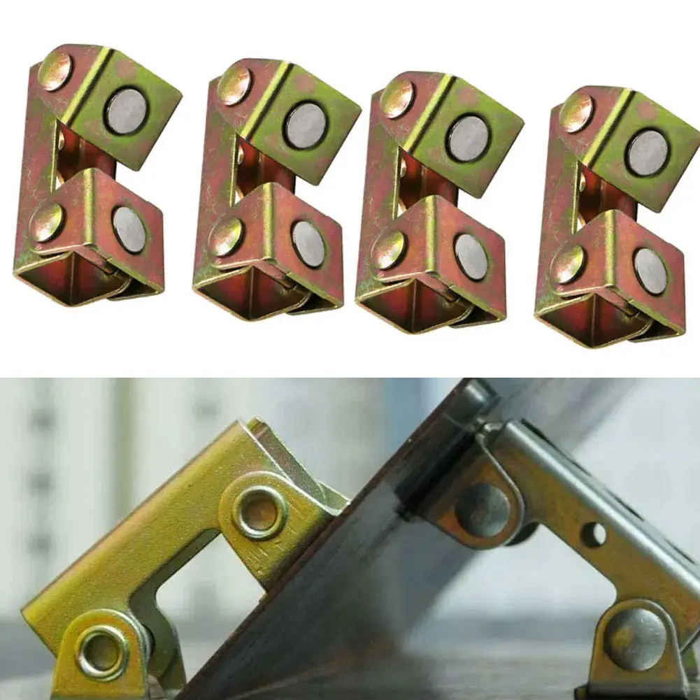 4PCS Magnetic V-Type Clamps Welding Holder Welding Fixture Adjustable Magnetic V-Pads Hand Tools Metal Working Tools