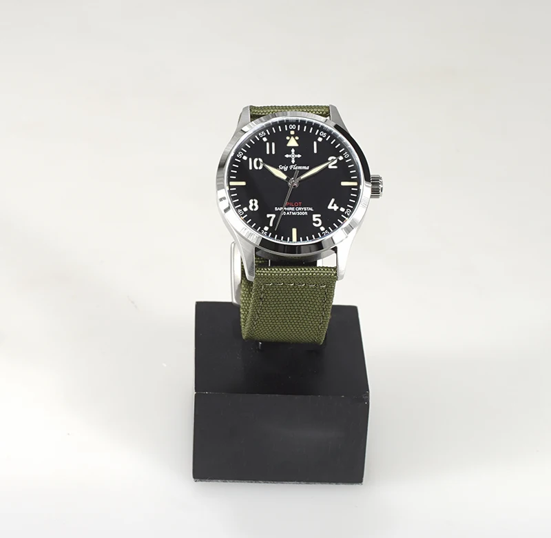 Classic Japanese Quartz Movement Pilot Wristwatch Pin Buckle Waterproof Luminous