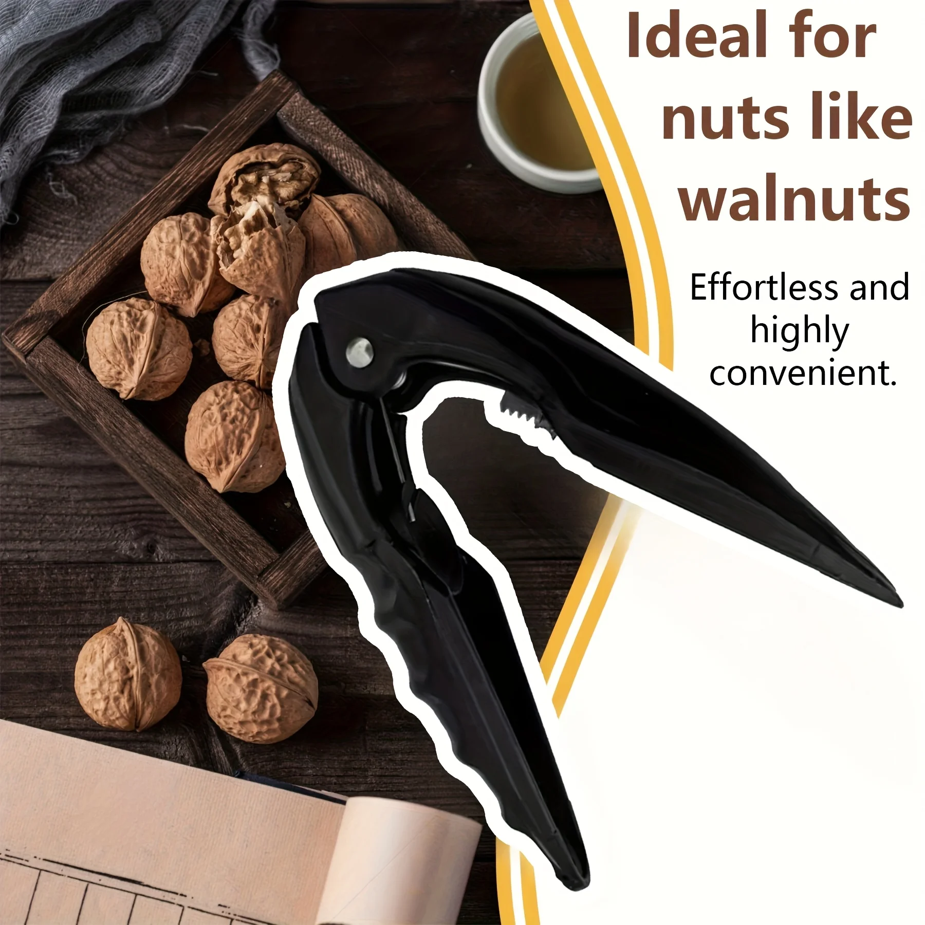 1pc Heavy-Duty Metal Chestnut Walnut Nutcracker Tool with Blade Lever Mechanism for Hazelnuts Acorns Pignoli Easy Shell Removal