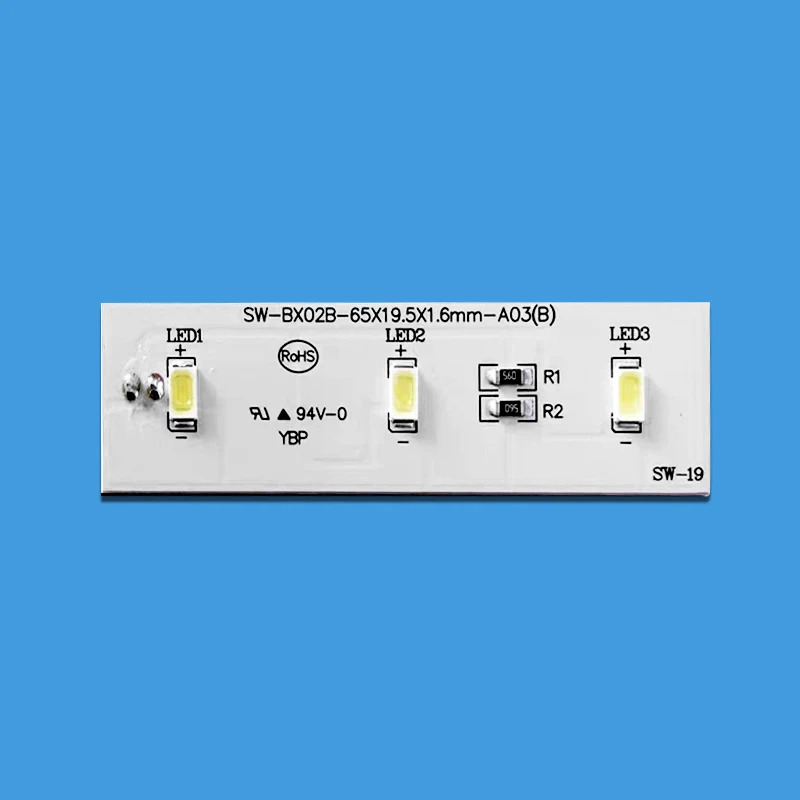 LED Strip DC 12V For Electrolux Refrigerator ZBE2350HCA SW-BX02B SW-BX02B-65X19.5X1.6MM-A03(B) B38HR231M03A0 V3 YBP007661 Repair