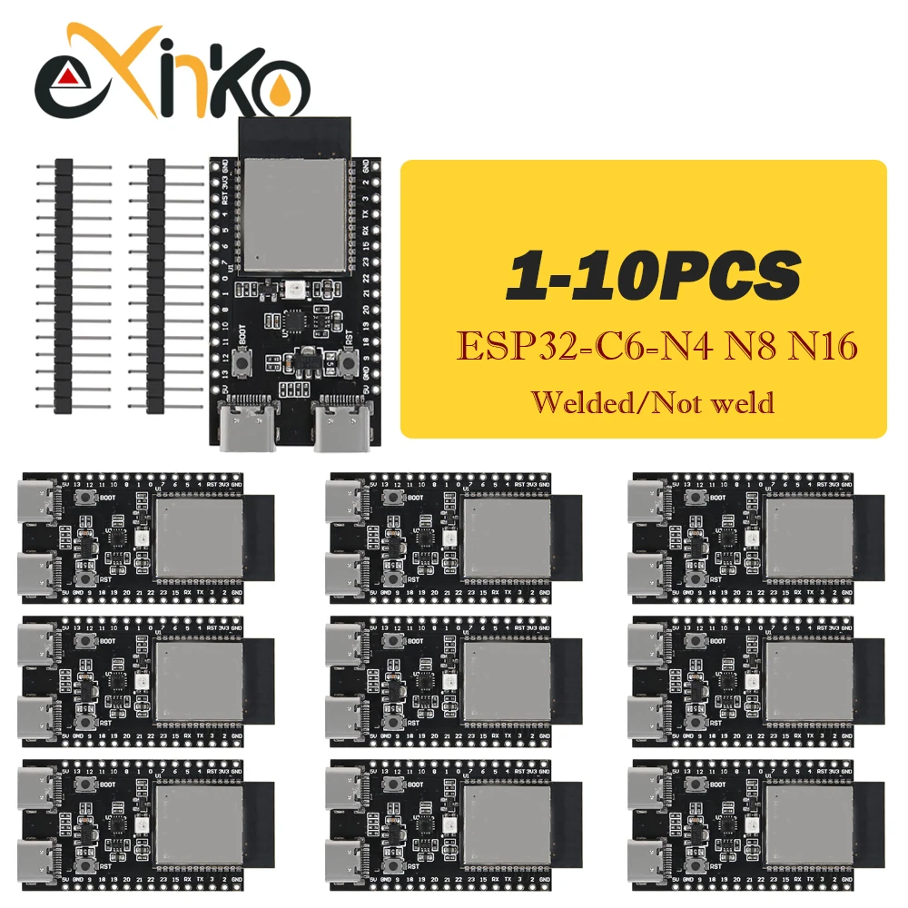 1-10pcs ESP32-C6-N4 N8 N16 Development Board ESP32-C6 Core Board WiFi Bluetooth-compatible For Nano Arduino Zigbee