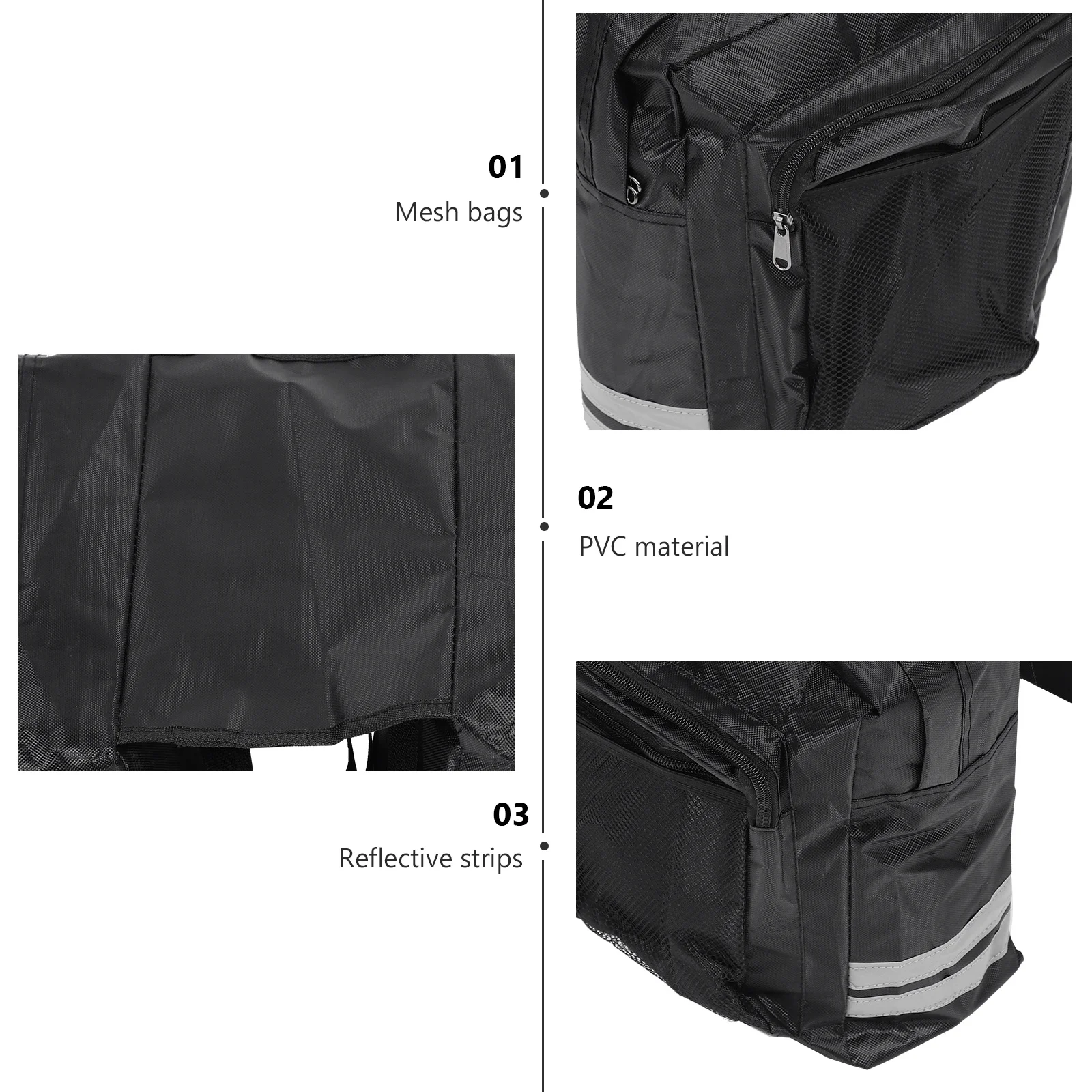 

Bike Back Rack Bag Large Capacity PVC Dual Carry Rear Shelf Pouch for Cycling Outdoor Bike Rear Saddle Bag