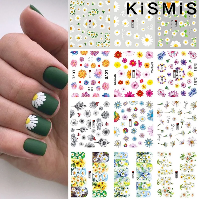 ひまわりネイルステッカー 花柄ネイルアート ウォーターデカール 転写シート ネイルアクセサリーセット