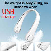 Neck Fan with Strong Wind, USB Rechargeable, Bladeless Safe Design, Outdoor Portable Lazy Cooler, Summer Cool Gadget