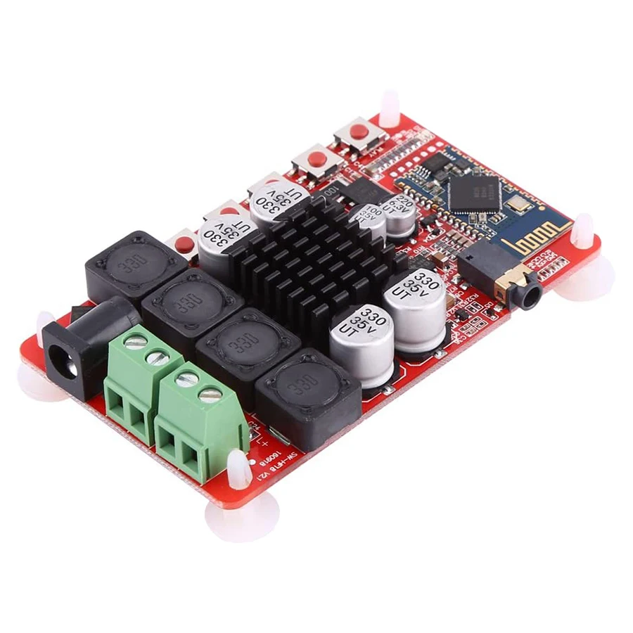 N89R TDA7492 50Wx2 Digital Dual Channel Amplifier Module Stereo AMP Board with CSR8635 Bluetooth V4.0 Receiver and Microphone