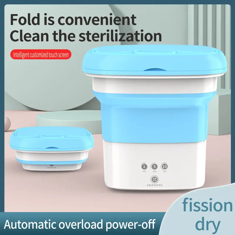 

2-in-1 Folding Portable Washing Machine For Clothes With Dryer Bucket Washing For Socks Underwear Mini Washing Machine