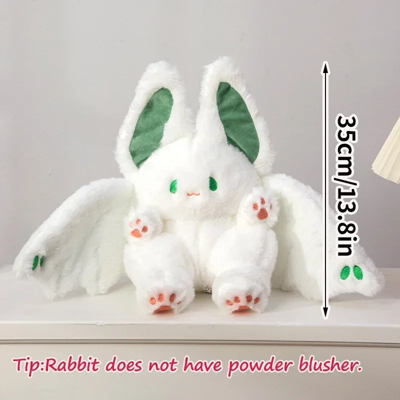 Cute Rabbit Plush Pillow Magical White Spirit Rabbit Toy Kawaii Doll for Bedroom Creative Bat Plushie Pillow Birthday Gift 쿠션