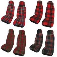 Custom Royal Modern Tartan Universal Car Seat Covers for Cars SUV or Van Checkered Texture Auto Seat Cover Protector 2 Pieces