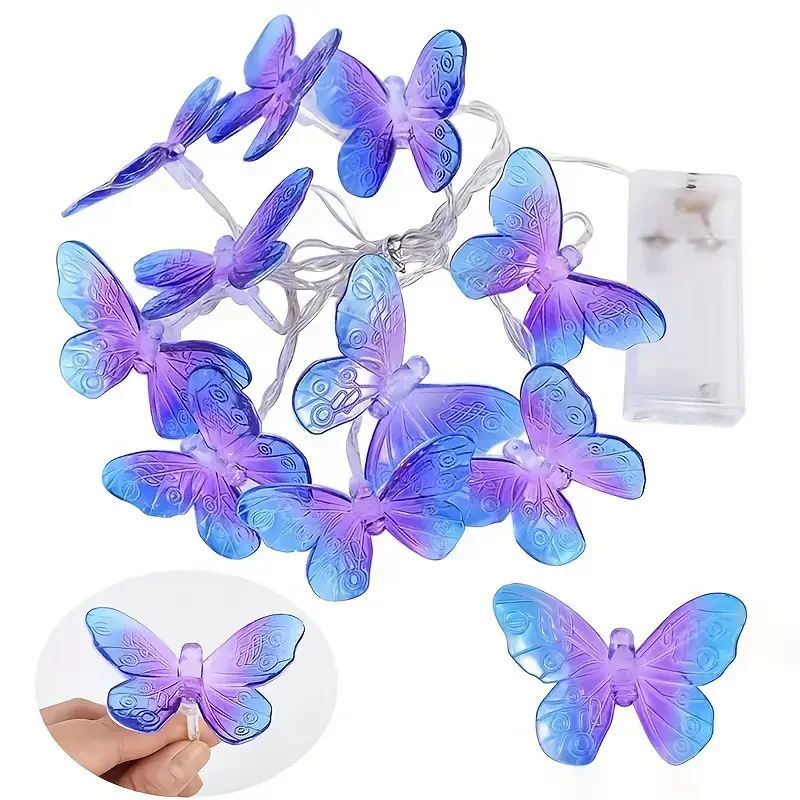 6 متر 40 المصابيح داخلي فراشة سلسلة أضواء الجنية ليلة مصباح غرفة جارلاند الستار الفتيات عيد ميلاد حفل زفاف أضواء الديكور