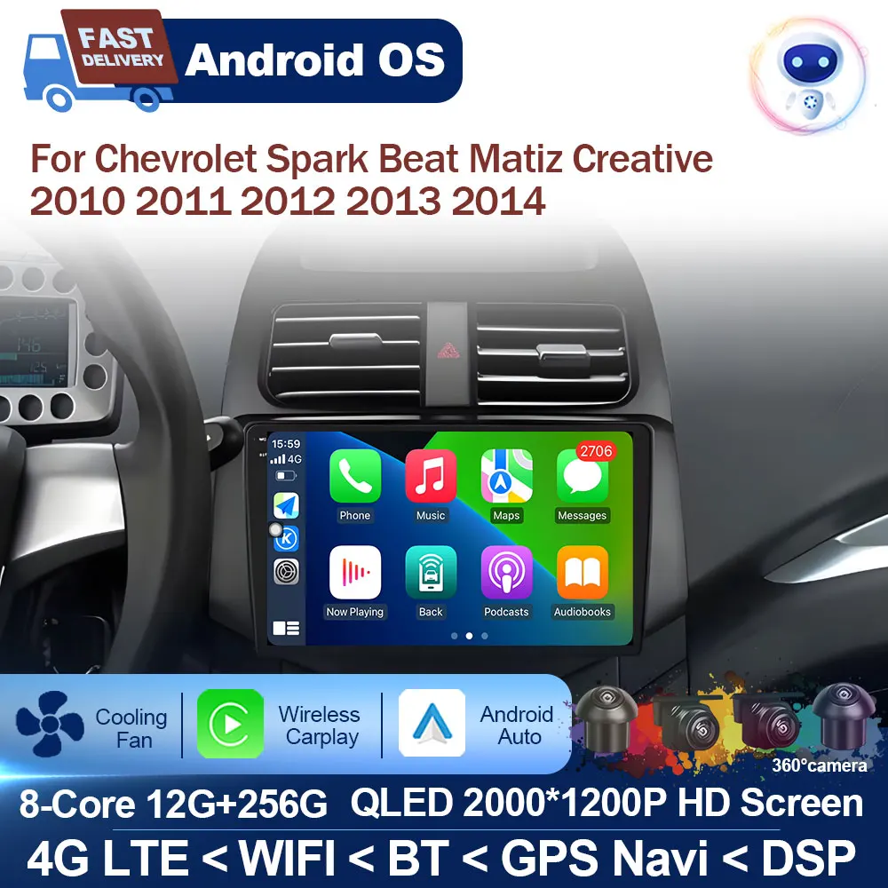 

for Chevrolet Spark Beat Matiz Creative 2010 2011 2012 2013 2014 Android OS Car Radio Multimedia Player GPS Navi DSP Head Unit