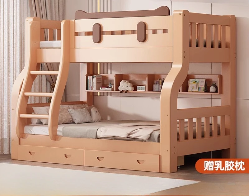 Cat bunk bed Full solid wood bunk bed High and low bed Multifunctional child and mother bed Children's bed Two-layer wooden bed