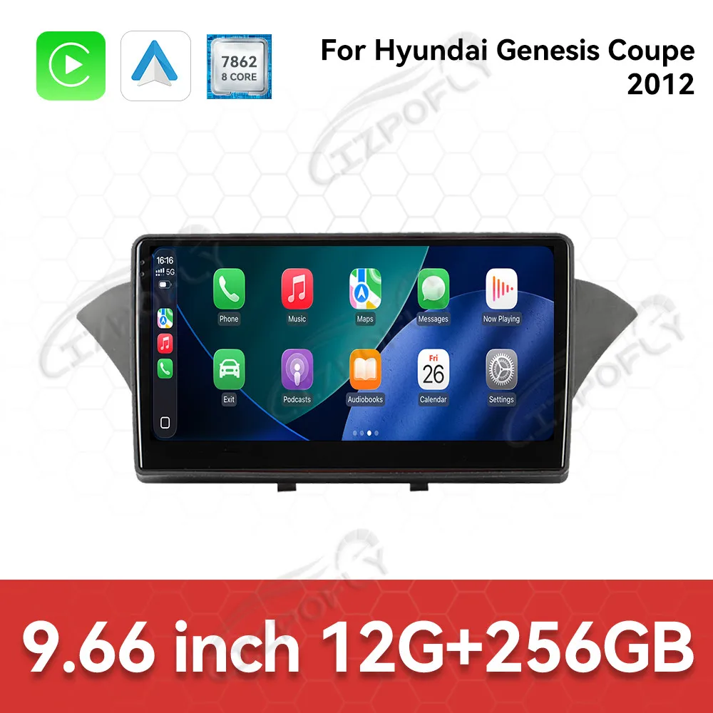 Android 14 For Hyundai Genesis Coupe 2012 Multimedia DVD Player Carplay GPS Navigation Touch Screen Car Radio
