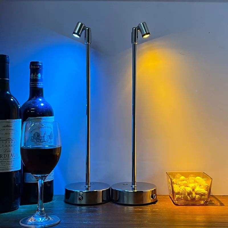 Lámpara LED de escritorio de carga de atenuación táctil Retro, focos de poste alto para exteriores, decoración de Ambiente, luces nocturnas pequeñas