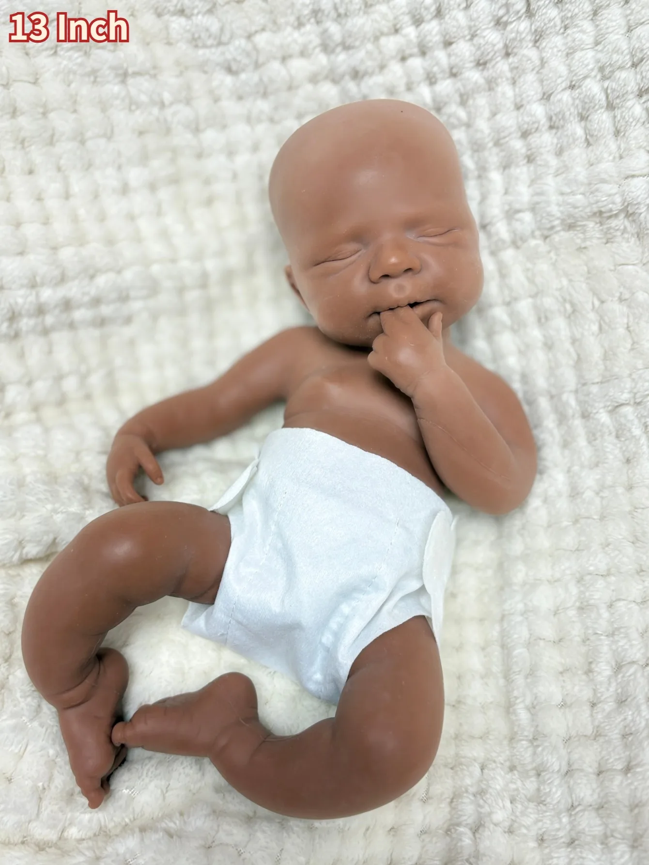 Aizwa1 Pascale in silicone può aprire la bocca Pelle scura 13 pollici Bebe Reborn Doll per bambini Regali di compleanno Neonata