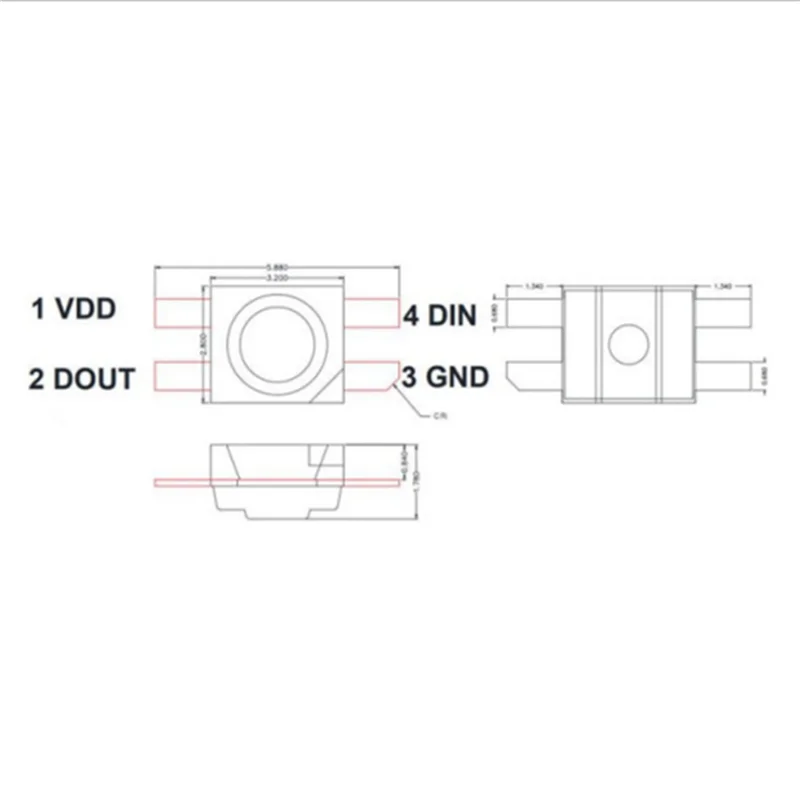 

1000PCS SK6812 MINI-E RGB (Similar WS2812B) SK6812 3228 SMD Pixels LED Chip Individually Addressable Full Color DC 5V