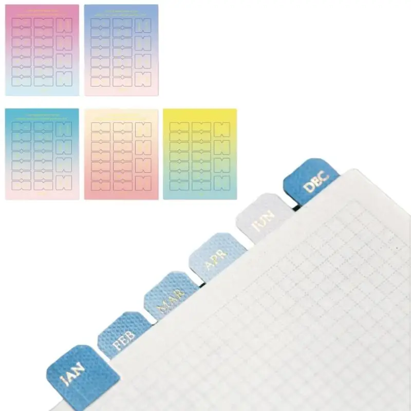 10/20 Sheets Classification Ledger Marker Stickers Monthly Separator Tabs Monthly Tabs Sticker For Office Study