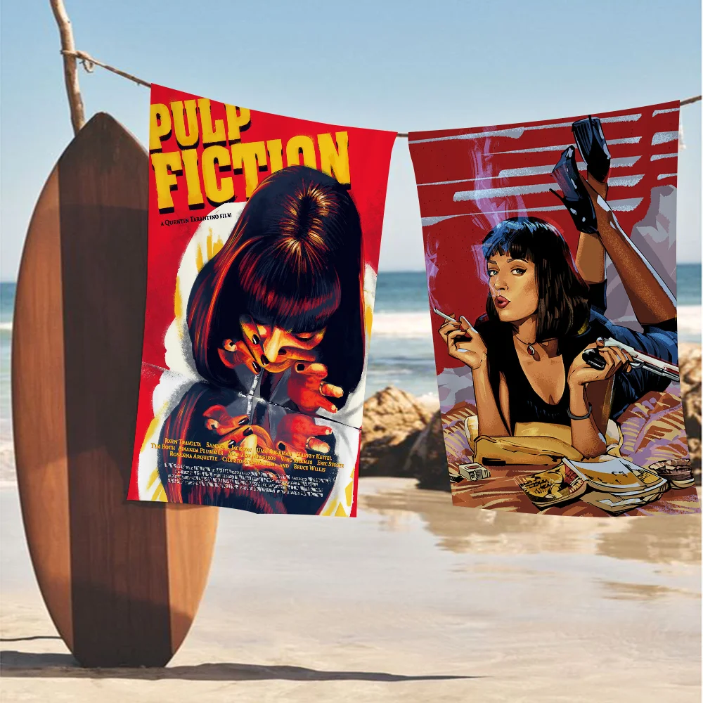 

Movies Pulp Fiction Anime Beach Swimming Towel Soft Absorbent Washcloth Children's Gifts For Kids Travel Camping Gym