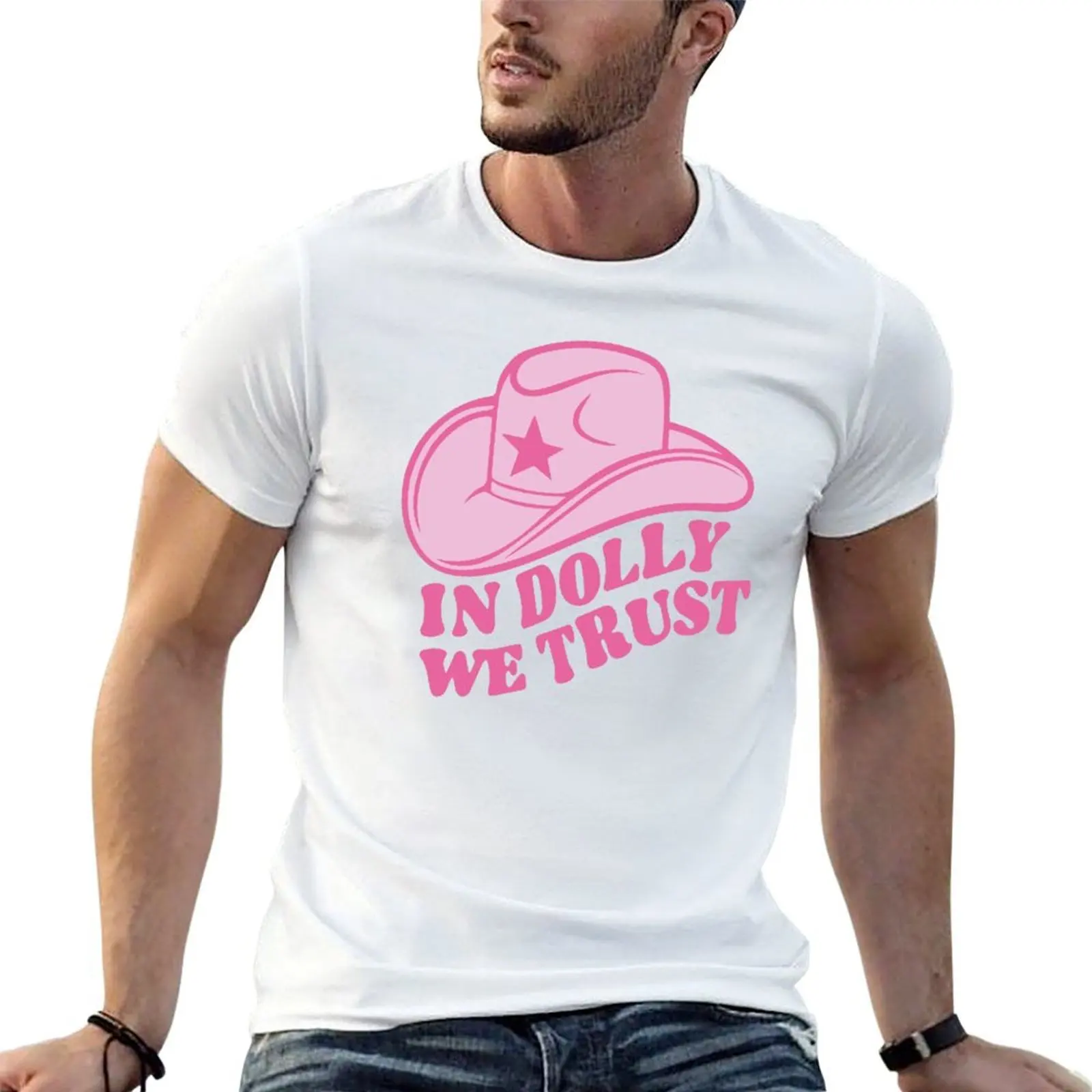 

Dolly Parton Shirt In Dolly We Trust T-Shirt man t shirt cotton high quality man t shirts for men T-Shirt