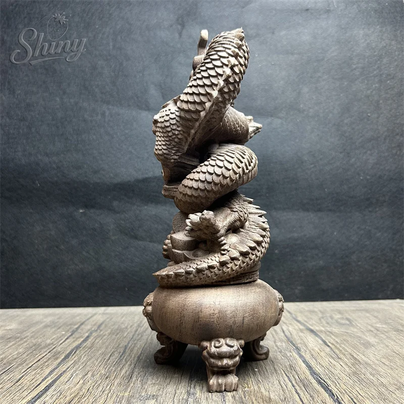 Vietnamese agarwood carving Chinese dragon ornaments home living room TV cabinet decoration fortune cornucopia crafts ornaments