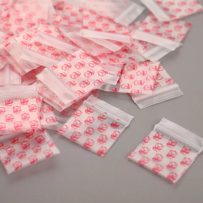 New 100Pcs Mini Zip lock Bags Zipper Bag Ziplock Bag Plastic Packaging Bags Ziplock Pill Packaging Pouches