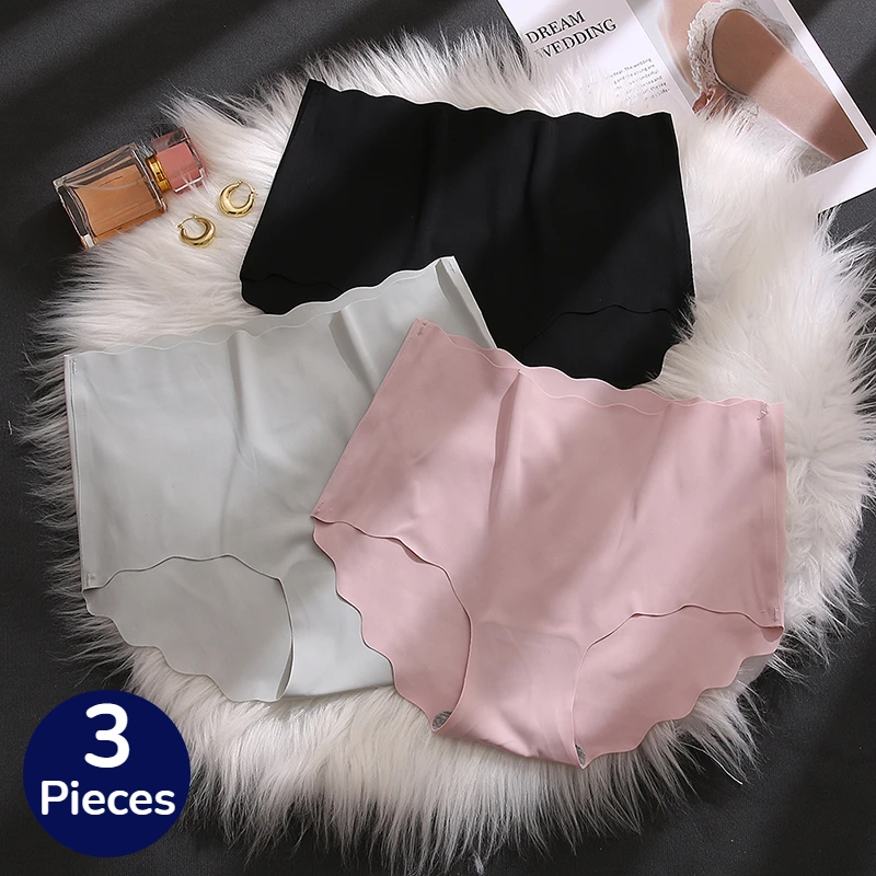 

Трусы женские бесшовные с завышенной талией и волнистыми краями, 3 шт.